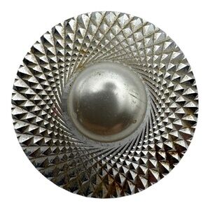 Vintage West‎ Germany Scarf Clip 1” Silver-Tone Dome Geometric Pattern
